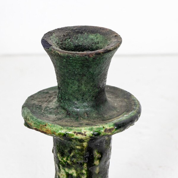 Green Pottery Candle Stick